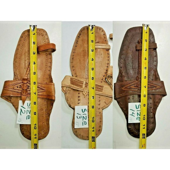 BRAND NEW WATER BUFFALO LEATHER RETRO 1960'S - 1970'S STYLE SANDALS HANDMADE - Picture 7 of 7